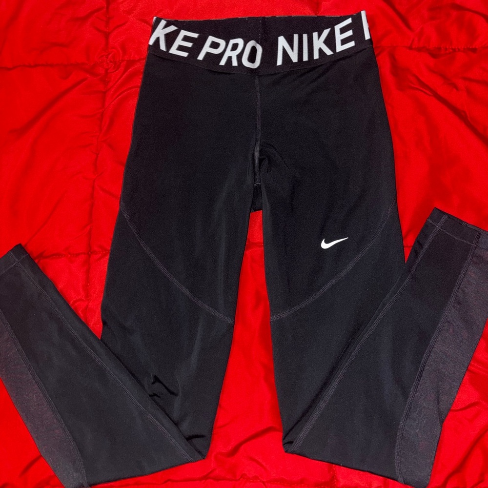 Nike Black Pro Leggings with White Logo